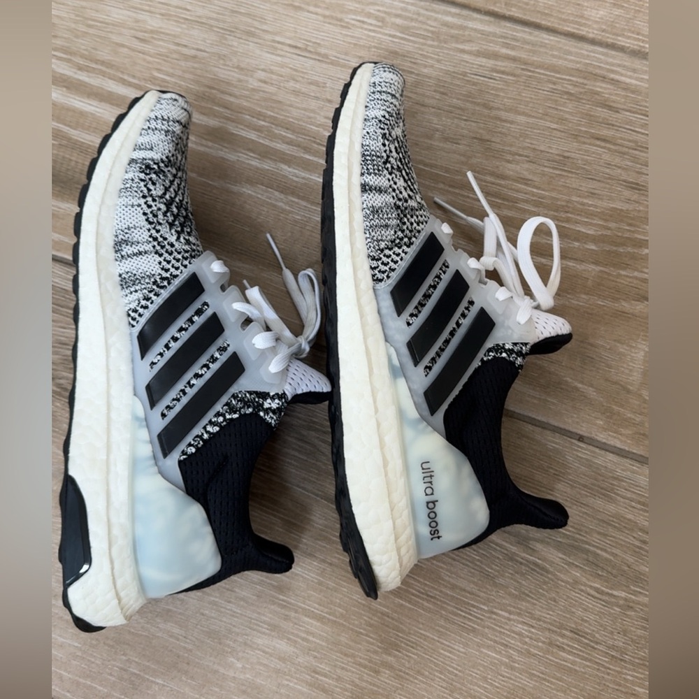 Adidas Ultra Boost Monochrome Knit Running Shoes - Picture 8 of 10